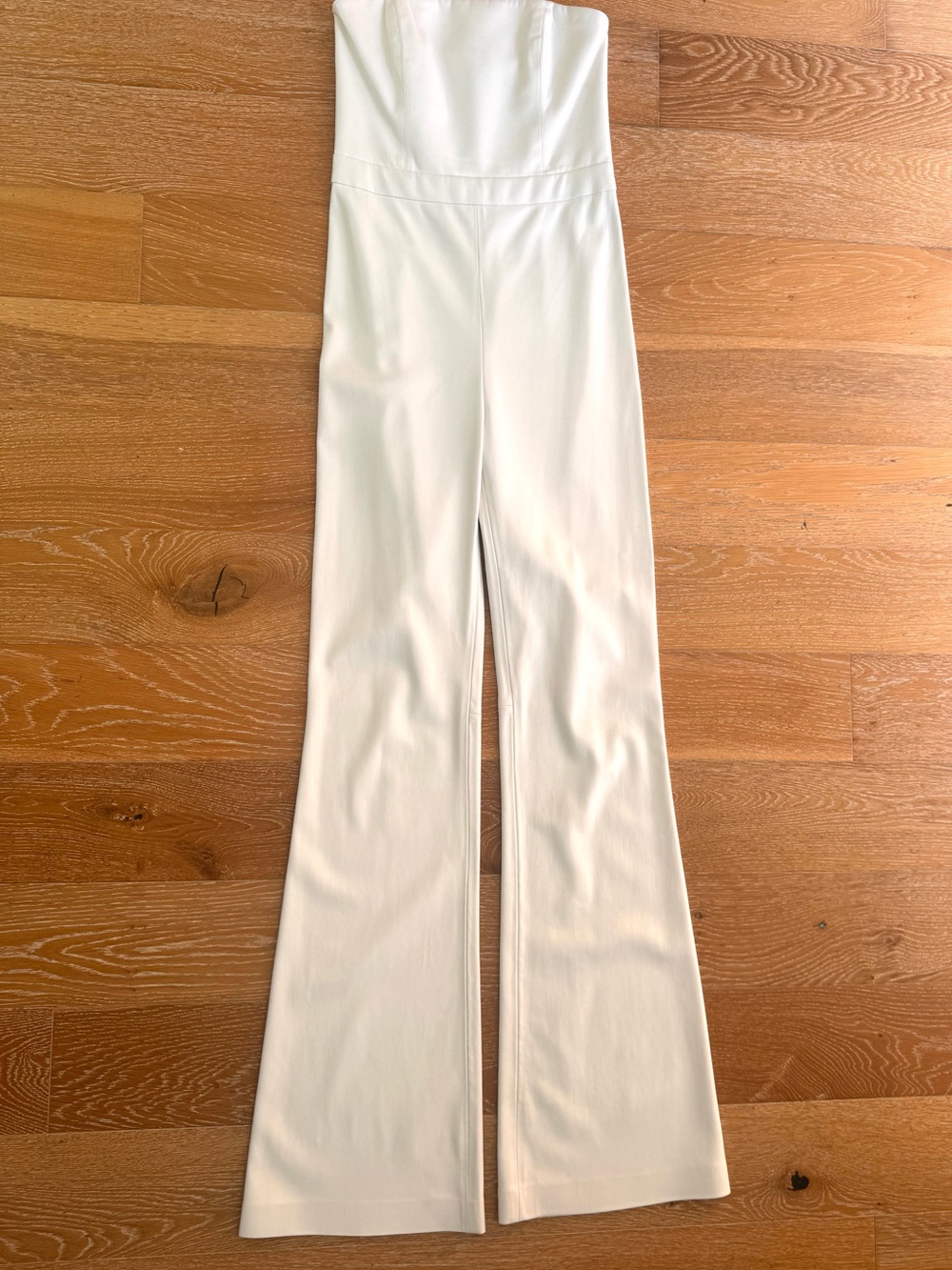 Alice + Olivia Ivory Strapless Wide-Leg Jumpsuit - Picture 1 of 3